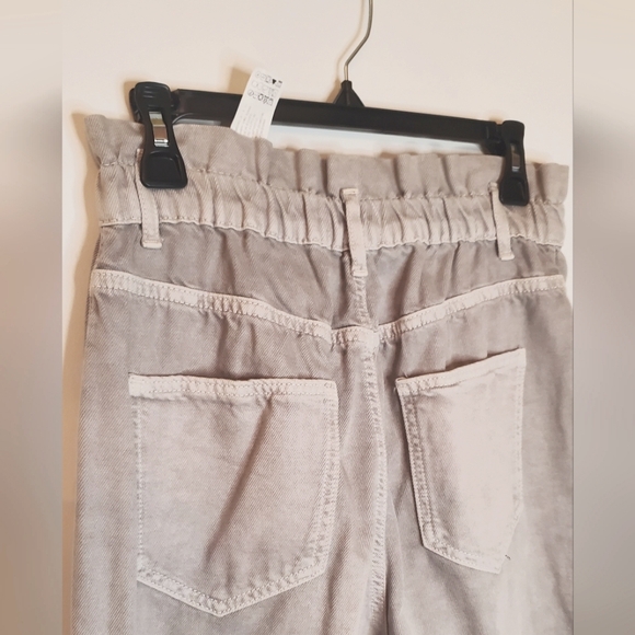 NWOT ZARA -size M-women oversize denim grey jeans-high-rise-stretch waist - Picture 5 of 12